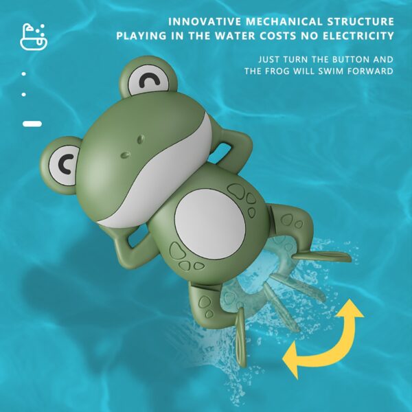 Little Frog Bath Toy, Baby Bathroom, Wind-Up Wind-Up Floating Toy - Image 2